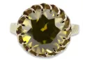 Yellow Peridot 8К Жовте золото Каблучка Вінтаж прикраси vrc035x-yp Art Deco Російський радянський стиль СРСР